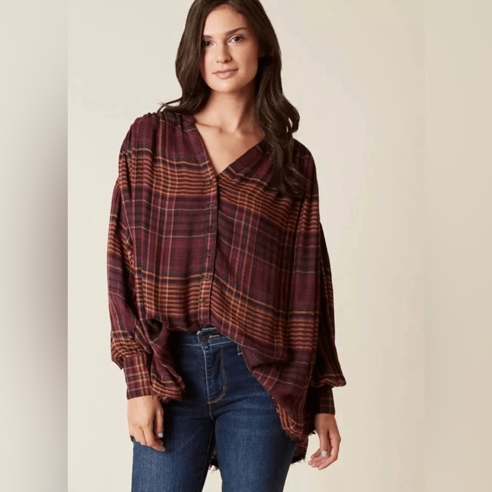 Free People Come On Over Tunic Button Up Size XS